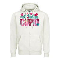 Oatmeal Heather not today cupid Zipper Hoodie - NancyCooperArtShop