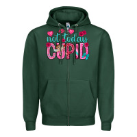 Sports Green not today cupid Zipper Hoodie - NancyCooperArtShop