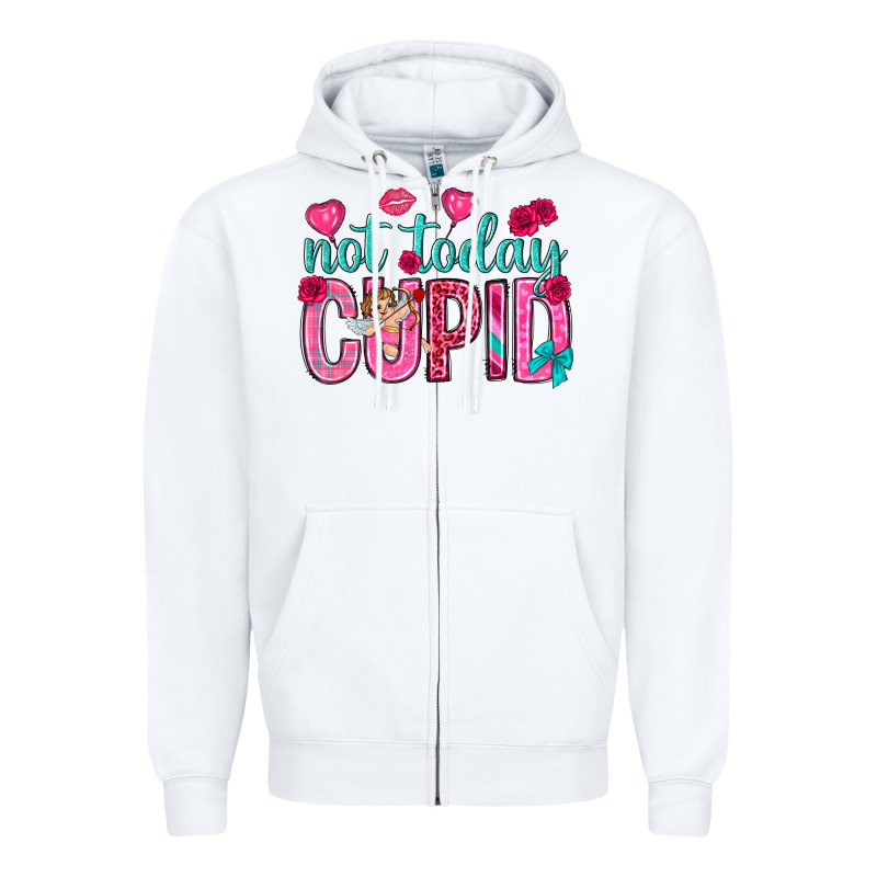 Not Today Cupid Zipper Hoodie by NancyCooperArtShop | Teevron