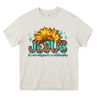 Cream jesus it s not religion it s a relationship Heavy Core Tee - Zillion Design Studio