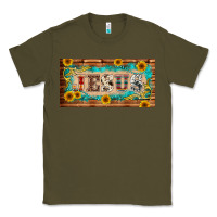 Army Green jesus western patterns license plate template Classic Tee - BarkalooDesign