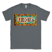 Charcoal Heather jesus western patterns license plate template Classic Tee - BarkalooDesign
