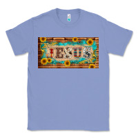 Colony Blue jesus western patterns license plate template Classic Tee - BarkalooDesign