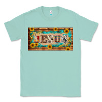 Seafoam jesus western patterns license plate template Classic Tee - BarkalooDesign
