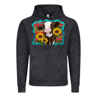 Western Cow Sunflowers Serape Leopard Vintage Hoodie | Teevron