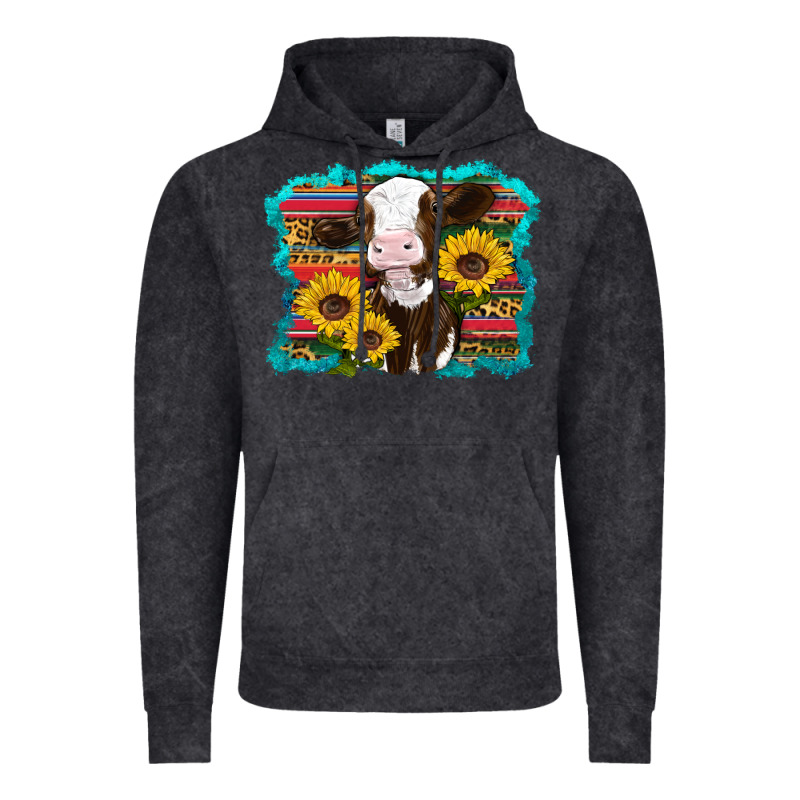 Western Cow Sunflowers Serape Leopard Vintage Hoodie by RanaPortraitStore | Teevron