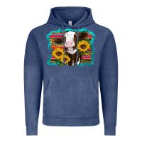 Vintage Denim western cow sunflowers serape leopard Vintage Hoodie - RanaPortraitStore