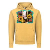 Vintage Mustard western cow sunflowers serape leopard Vintage Hoodie - RanaPortraitStore