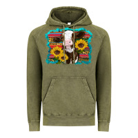 Vintage Olive western cow sunflowers serape leopard Vintage Hoodie - RanaPortraitStore