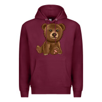 Burgundy bear Premium Hoodie - texasbilliewilder