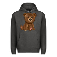 Charcoal Heather bear Premium Hoodie - texasbilliewilder