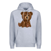 Heather Grey bear Premium Hoodie - texasbilliewilder