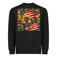Black usa flag with army boot seamless pattern Heavyweight Sweatshirt - BundleAndBundleShop