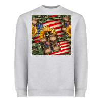 Heather Grey usa flag with army boot seamless pattern Heavyweight Sweatshirt - BundleAndBundleShop