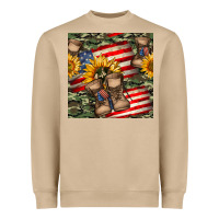 Mushroom usa flag with army boot seamless pattern Heavyweight Sweatshirt - BundleAndBundleShop