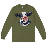 Army Green holstein calf face Long Sleeve Tee - LillyAllenDesigns