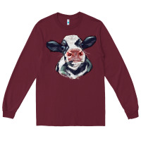 Burgundy holstein calf face Long Sleeve Tee - LillyAllenDesigns