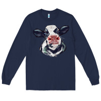 Navy holstein calf face Long Sleeve Tee - LillyAllenDesigns