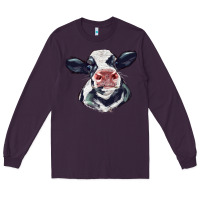 Plum holstein calf face Long Sleeve Tee - LillyAllenDesigns