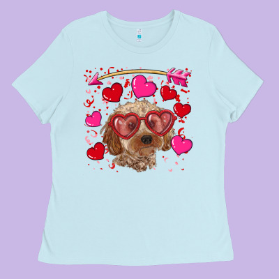 Ladies Tee Valentine's day cockapoo