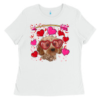 White Valentine's day cockapoo Ladies Tee - RanaPortraitStore