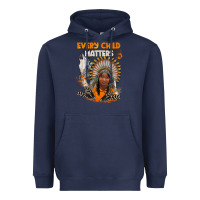 Navy every child matters child and wolf Heavyweight Hoodie - BarkalooDesign