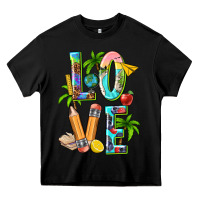 Black summer love teacher Heavy Core Tee - texasbilliewilder