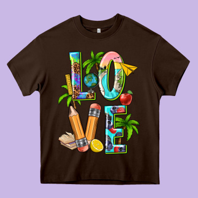 Summer Love Teacher Heavy Core Tee Designed By Texasbilliewilder