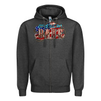 Charcoal Heather American babe Zipper Hoodie - NancyCooperArtShop