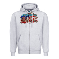 Heather Grey American babe Zipper Hoodie - NancyCooperArtShop
