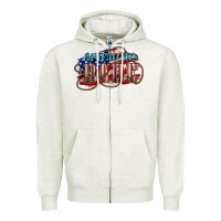 Oatmeal Heather American babe Zipper Hoodie - NancyCooperArtShop