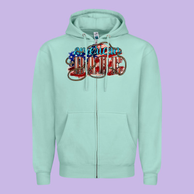American Babe Zipper Hoodie Designed By Nancycooperartshop