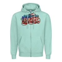 Seafoam American babe Zipper Hoodie - NancyCooperArtShop