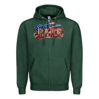 Sports Green American babe Zipper Hoodie - NancyCooperArtShop