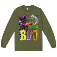 Army Green Meow i mean, boo Halloween Long Sleeve Tee - NancyCooperArtShop