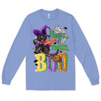 Colony Blue Meow i mean, boo Halloween Long Sleeve Tee - NancyCooperArtShop