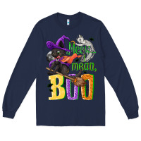 Navy Meow i mean, boo Halloween Long Sleeve Tee - NancyCooperArtShop