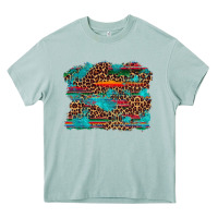 Arona western serape leopard turquoise  background Heavy Core Tee - Artiststas