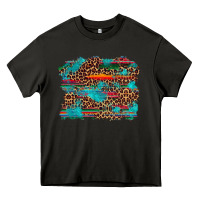 Asphalt western serape leopard turquoise  background Heavy Core Tee - Artiststas