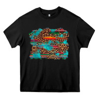 Black western serape leopard turquoise  background Heavy Core Tee - Artiststas