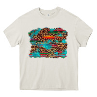 Cream western serape leopard turquoise  background Heavy Core Tee - Artiststas