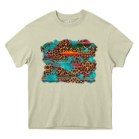 Mossy western serape leopard turquoise  background Heavy Core Tee - Artiststas