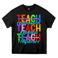 Black teach compassion teach kindness teach confidence Heavy Core Tee - texasbilliewilder