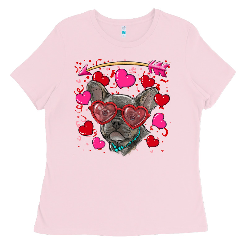 Valentine's Day French Bulldog Puppy Ladies Tee by RanaPortraitStore | Teevron