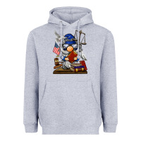 Heather Grey judge  gnome Heavyweight Hoodie - BarkalooDesign