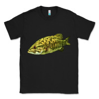 Black Smallmouth Bass Fish Illustrations Classic Tee - LillyAllenDesigns