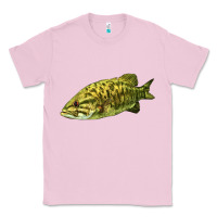Bubblegum Pink Smallmouth Bass Fish Illustrations Classic Tee - LillyAllenDesigns