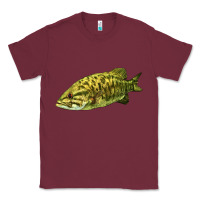 Burgundy Smallmouth Bass Fish Illustrations Classic Tee - LillyAllenDesigns