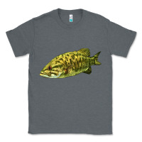 Charcoal Heather Smallmouth Bass Fish Illustrations Classic Tee - LillyAllenDesigns