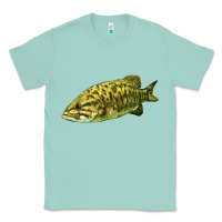 Seafoam Smallmouth Bass Fish Illustrations Classic Tee - LillyAllenDesigns